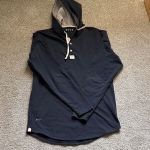 BYLT Basics Navy Hooded Long-Sleeve Henley